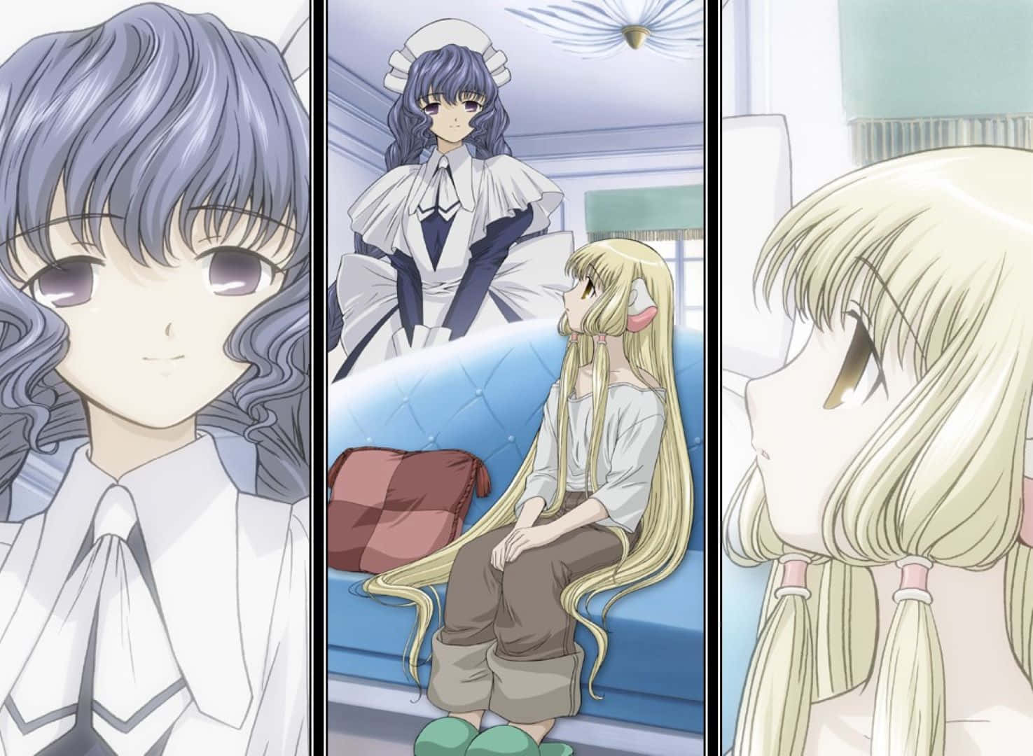 Chobits Characters Triptych Wallpaper