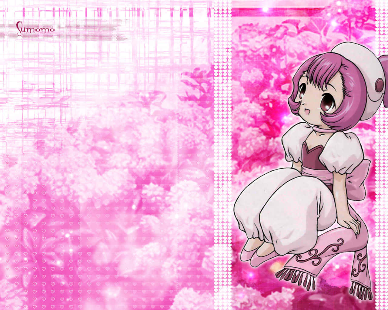 Chobits Sumomo Pink Background Wallpaper