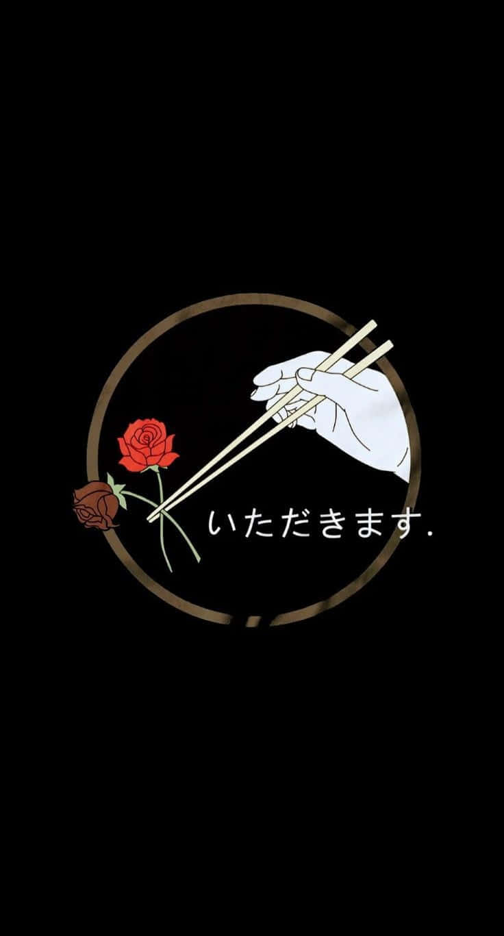 Chopsticksand Rose Aesthetic Wallpaper