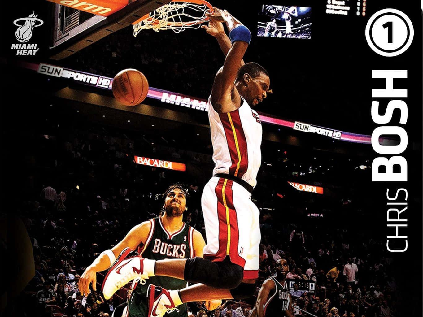 Chris Bosh Miami Heat Digital Poster Wallpaper