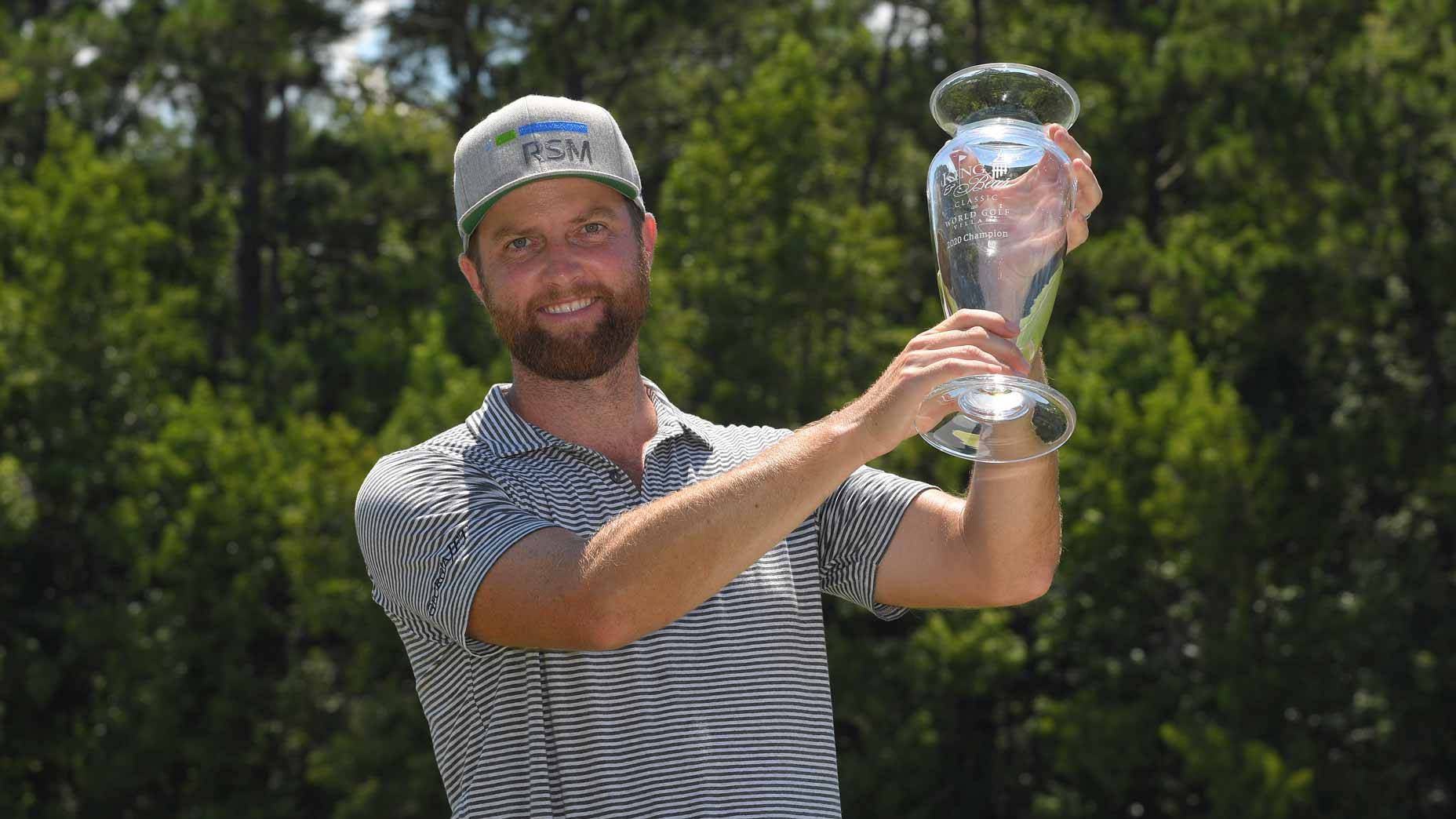 Chris Kirk Posing With Trophy Wallpaper