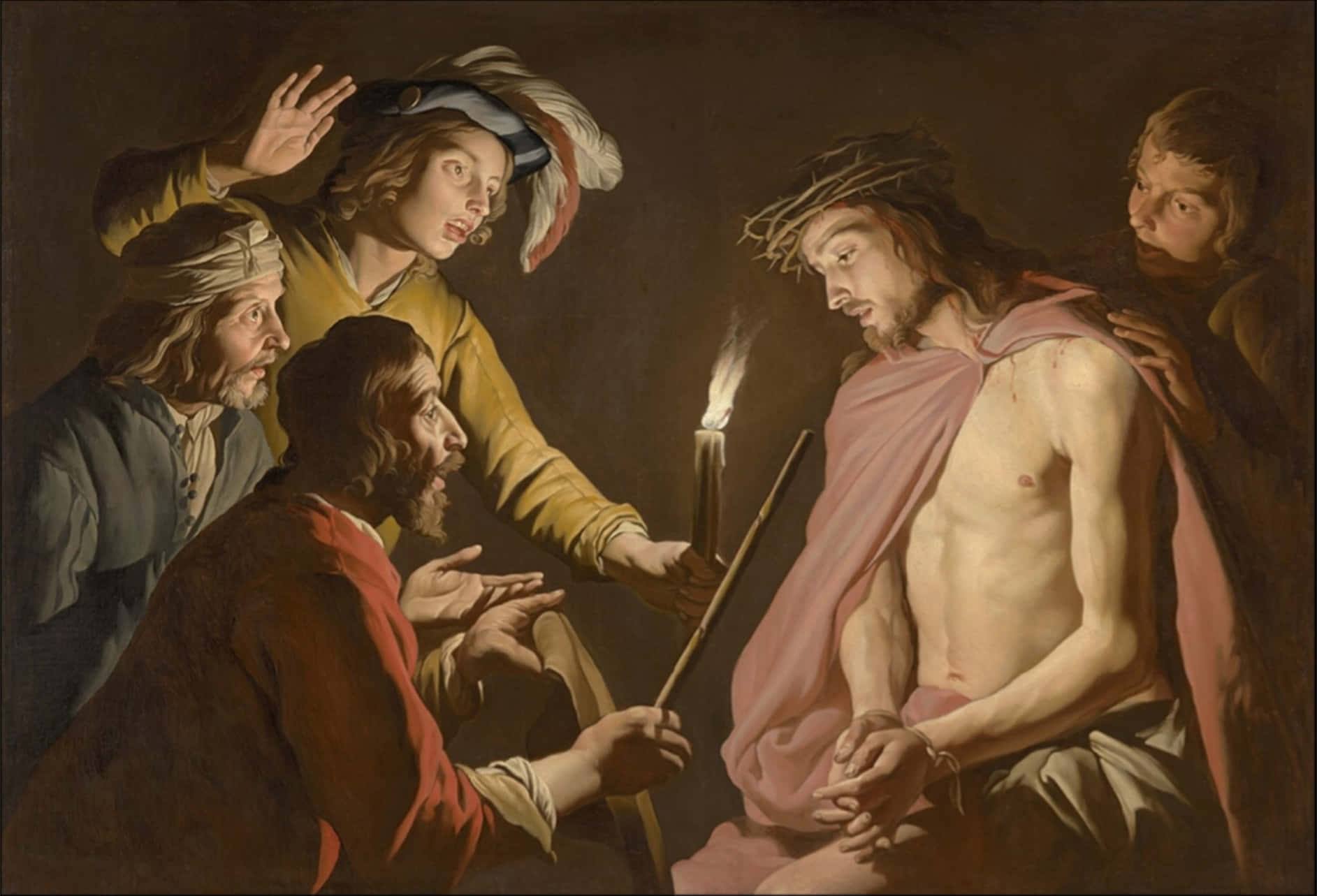 Christ_ Mocked_by_ Soldiers_ Painting Wallpaper