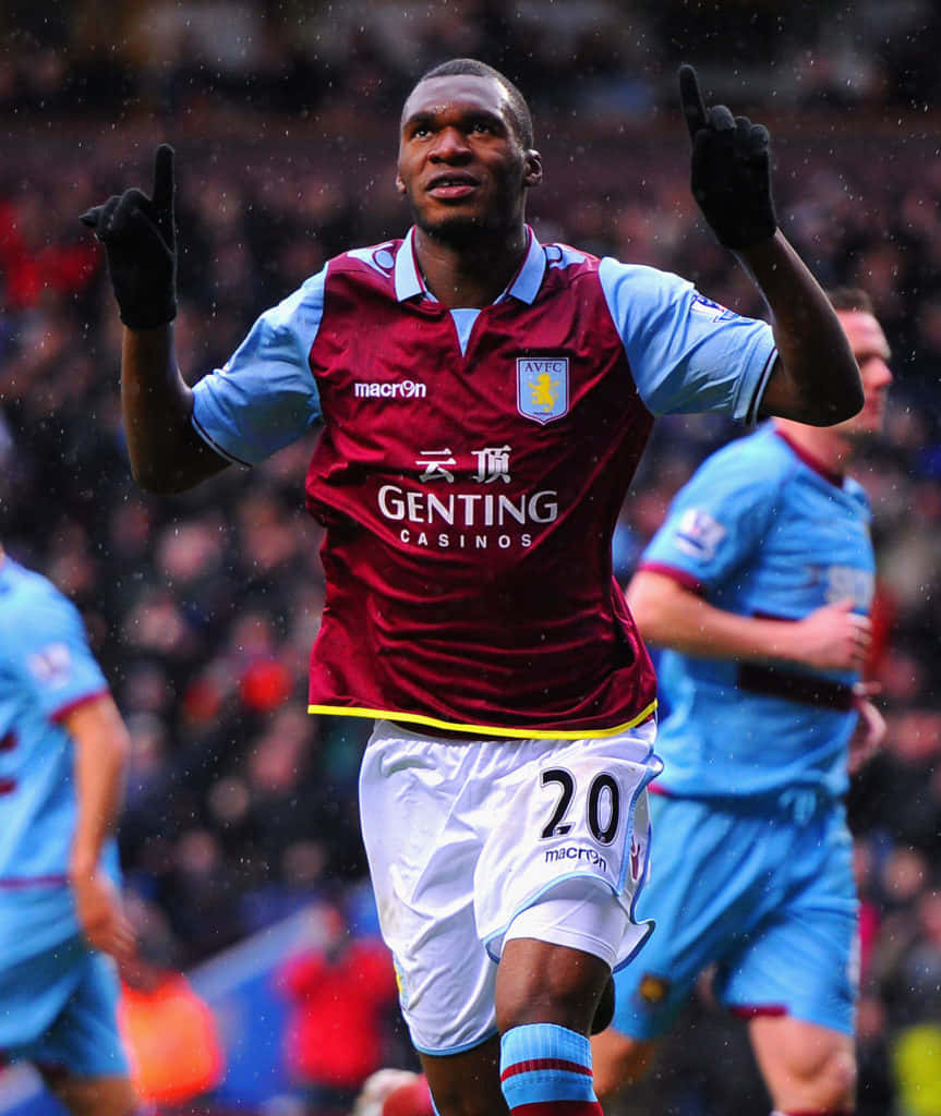 Christian Benteke Pointing Upwards Wallpaper