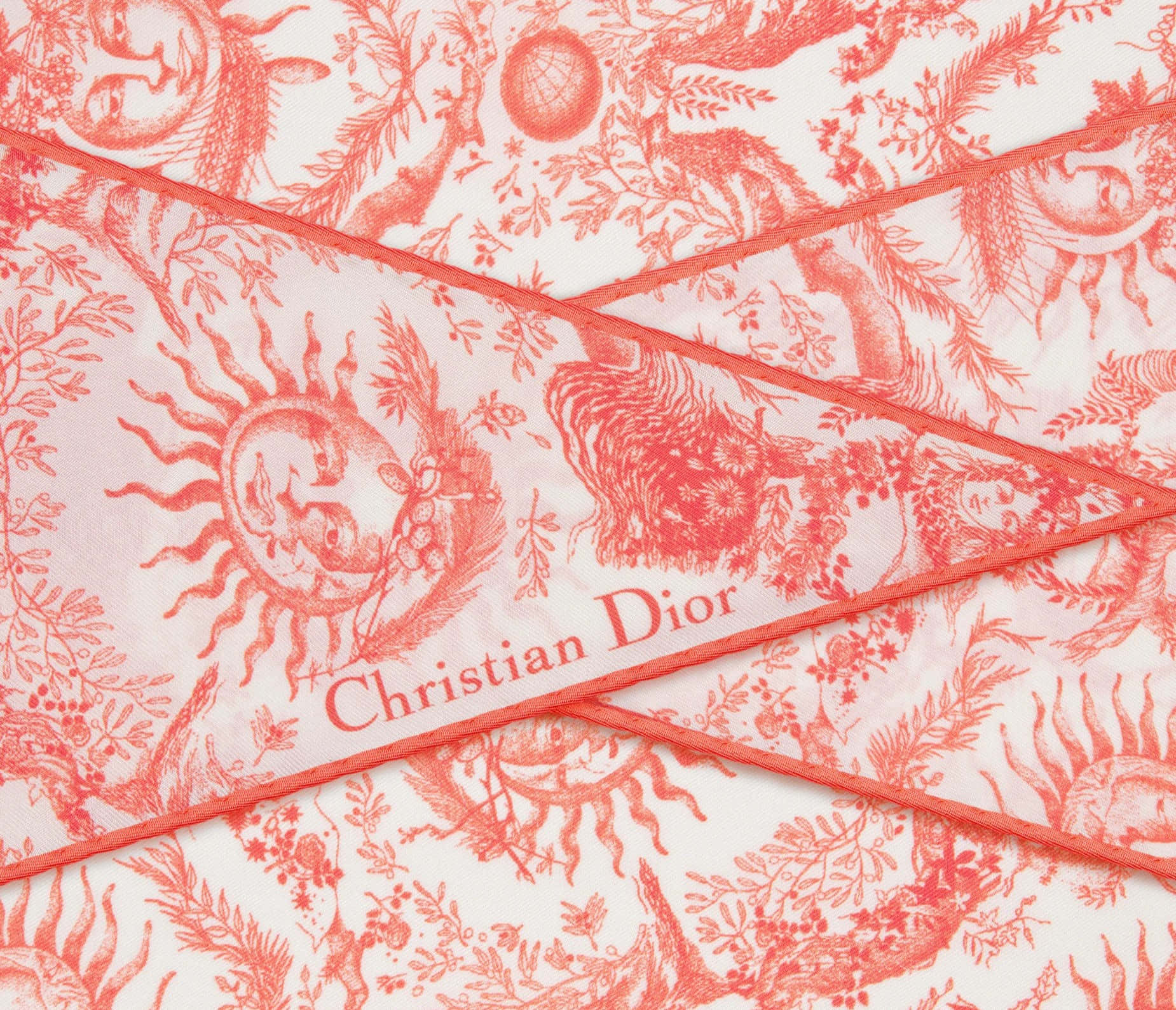 Christian Dior Red Print Fabric Wallpaper