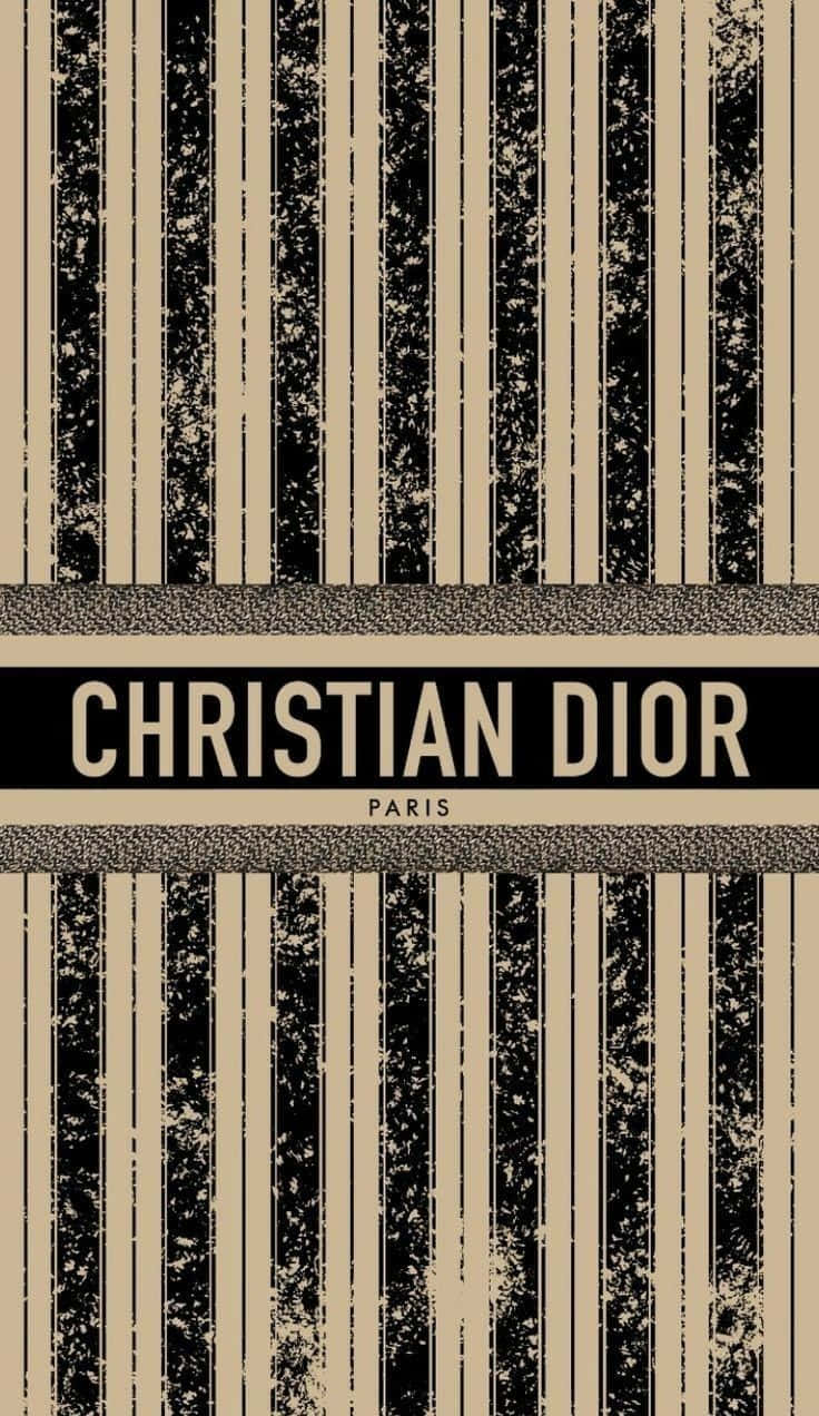 Christian Dior Striped Logo Design Wallpaper