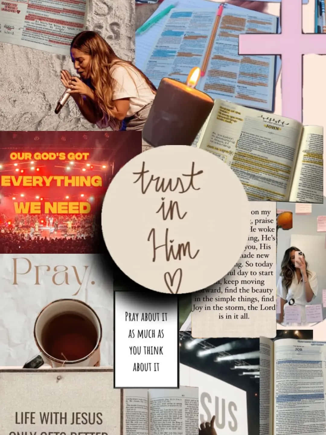 Christian Girl Aesthetic Collage Wallpaper