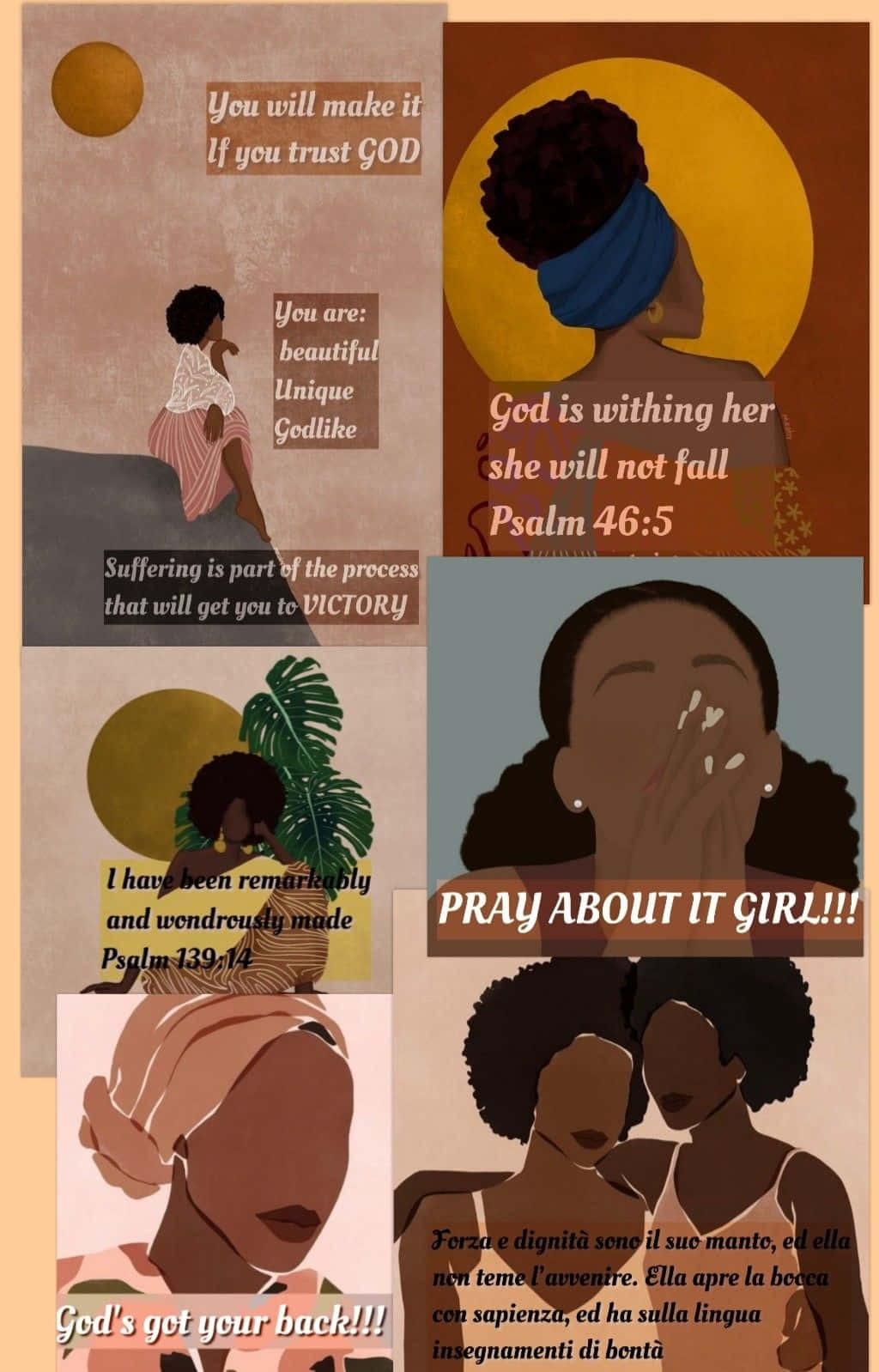 Christian Girl Aesthetic Inspirational Collage Wallpaper