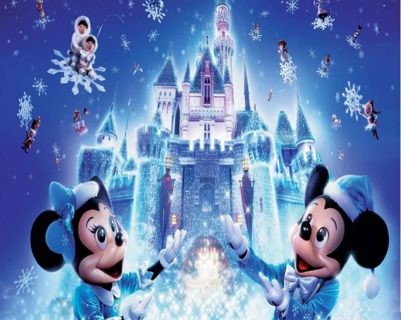 Christmas Cartoon Disney On Ice Wallpaper