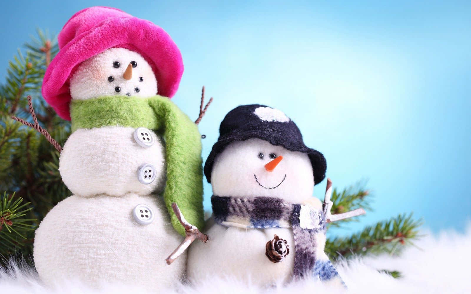 Christmas Cartoon Snowman Display Wallpaper