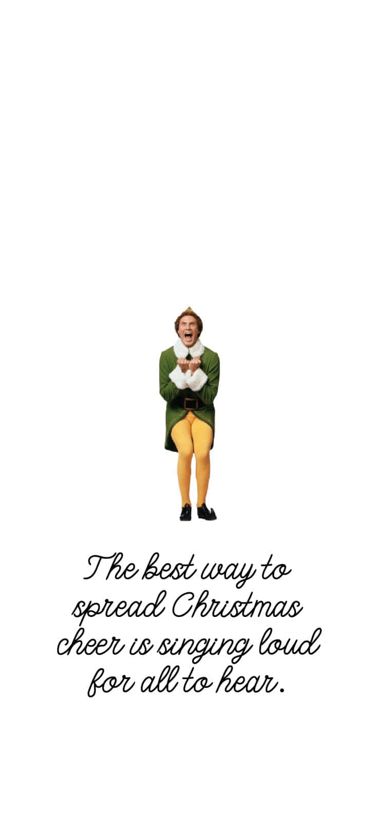 Christmas Cheer Quote Elf Costume Wallpaper