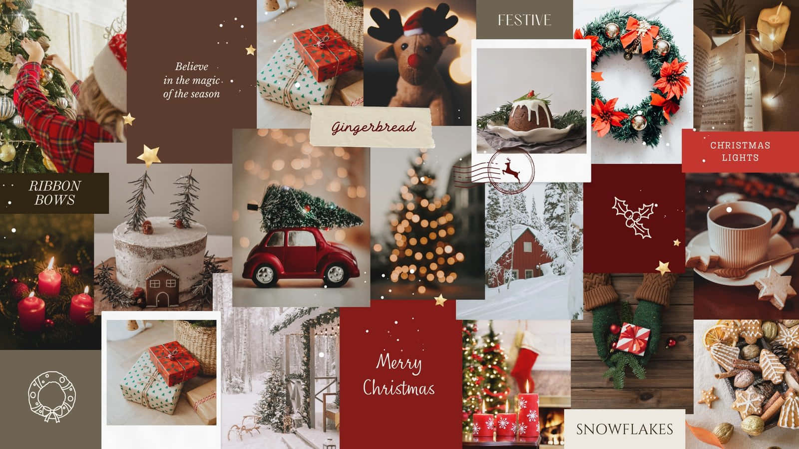 Christmas_ Collage_ Holiday_ Aesthetic Wallpaper