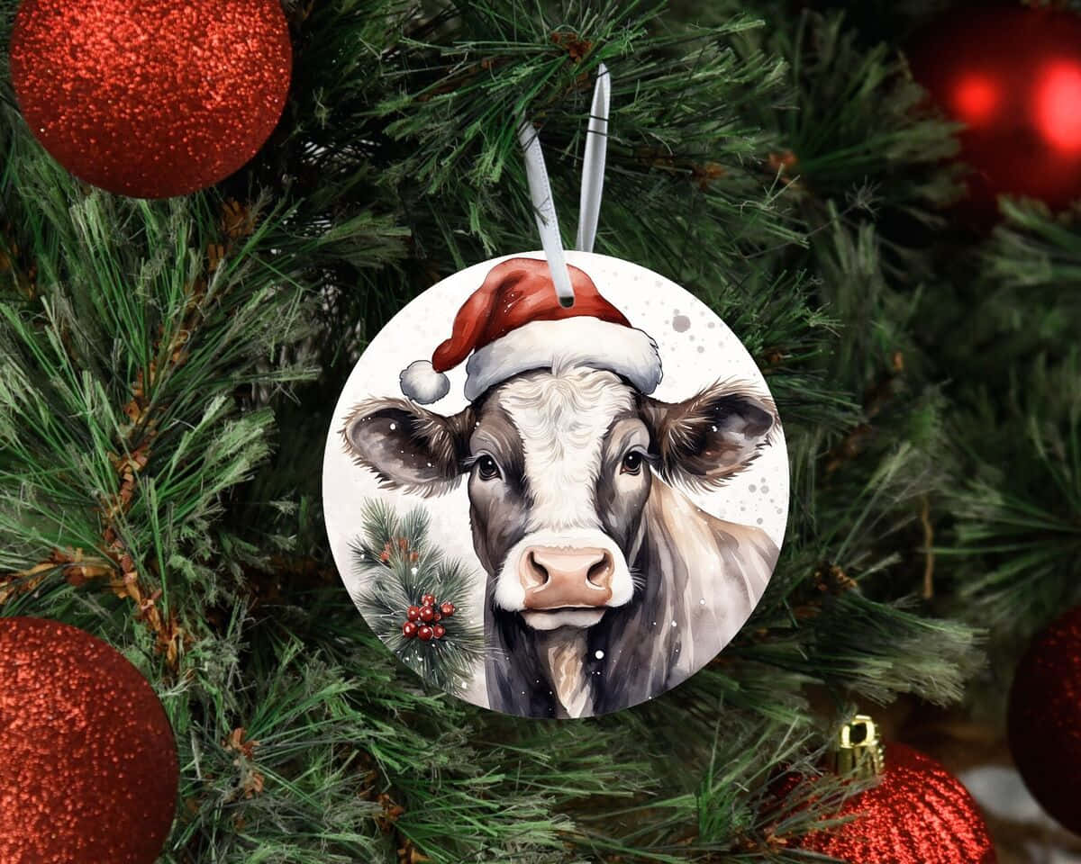 Christmas Cow Ornamenton Tree.jpg Wallpaper