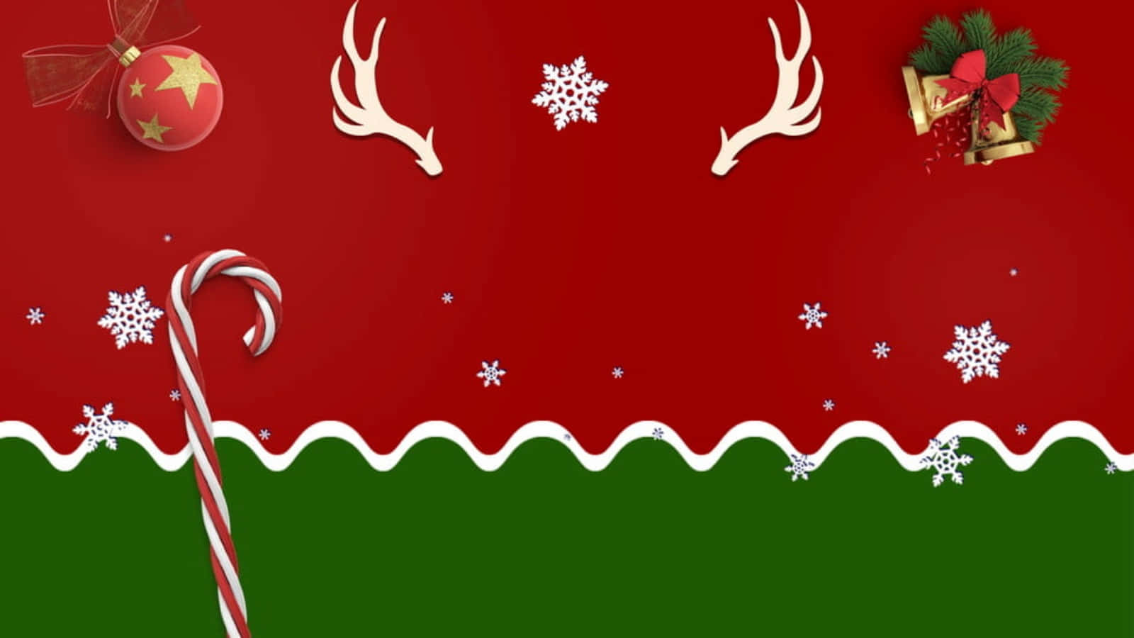 Christmas Decorations In Rich Red And Green Colors Wallpaper