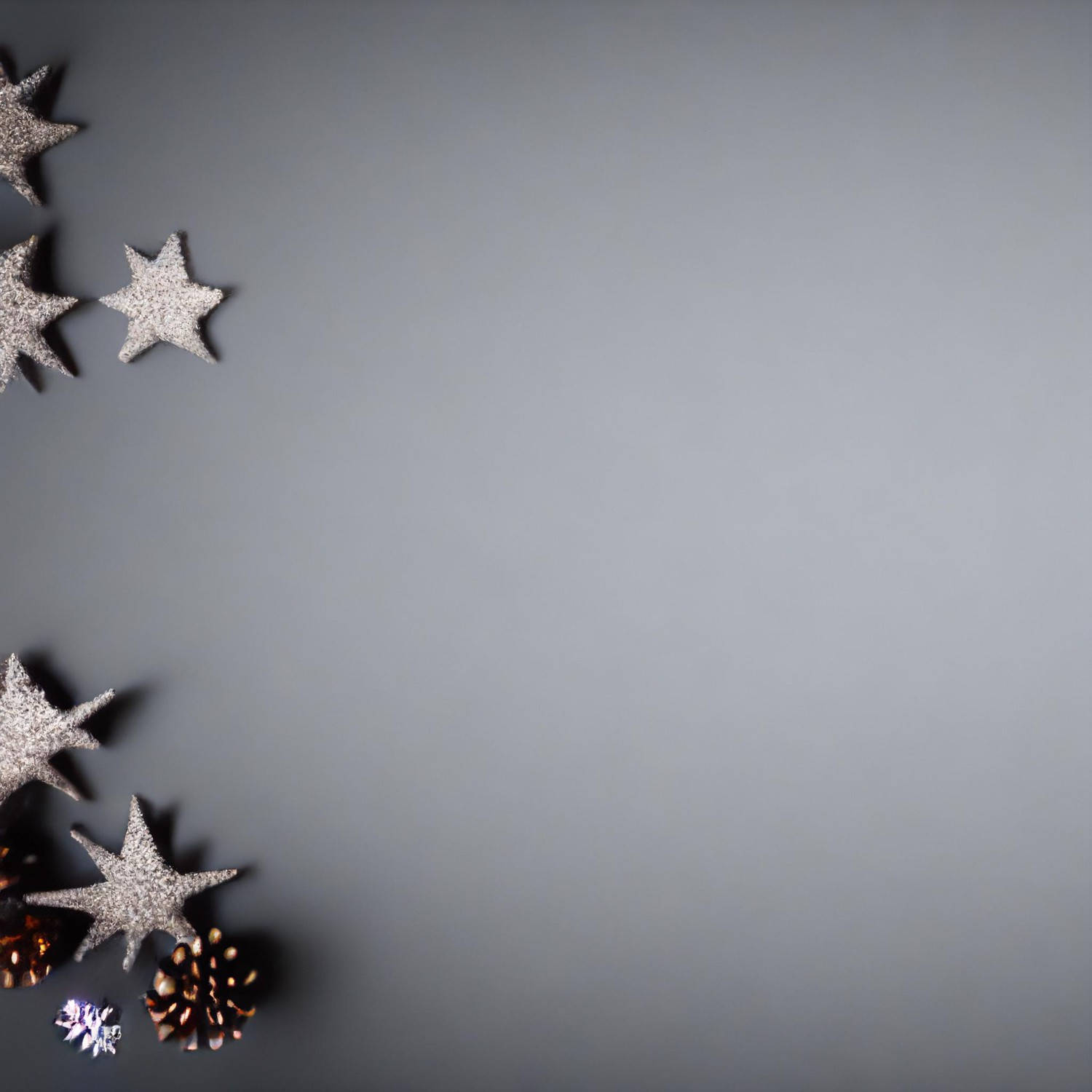 Christmas Decorations On A Gray Background Wallpaper