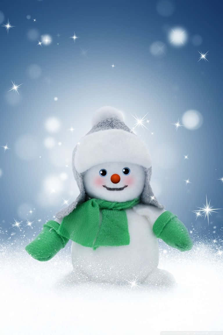 Christmas Snowman Winter Outfit Wallpaper