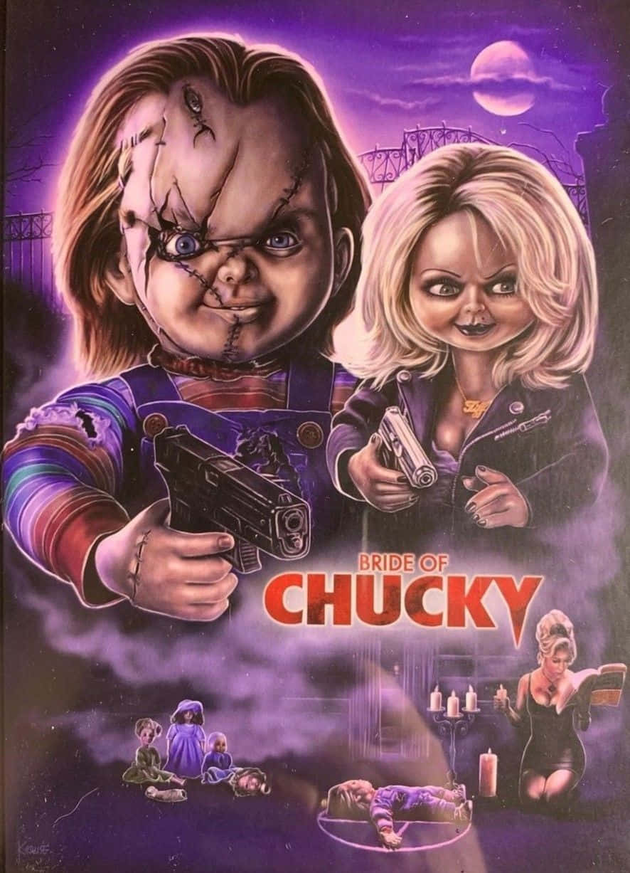 Chucky And Tiffany Horror Movie Poster Wallpaper