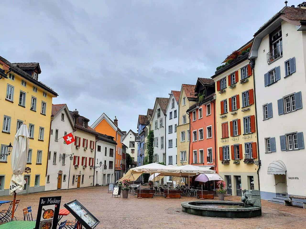 Chur Old Town Square Switzerland Wallpaper