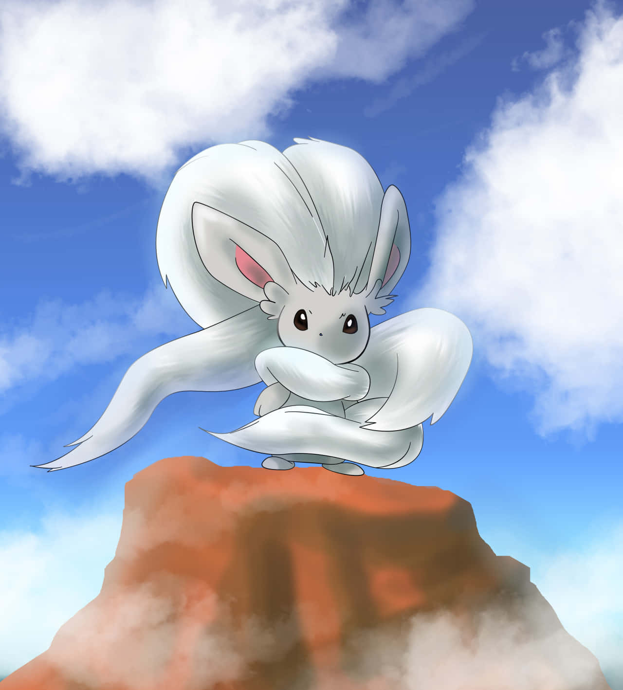 Cinccino On Top Of Mountain Wallpaper