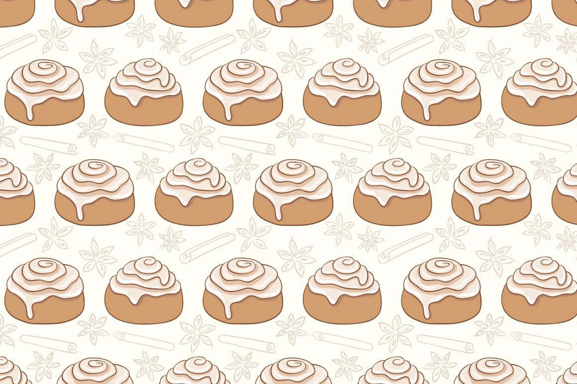 Cinnamon Rolls Pattern Background Wallpaper