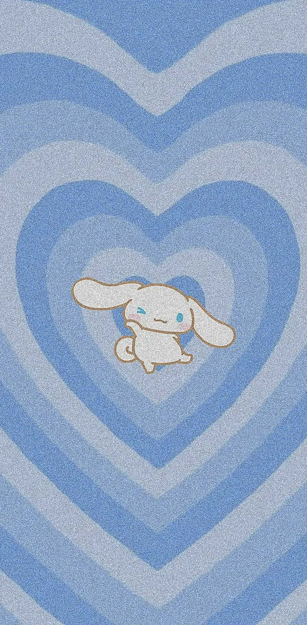 Cinnamoroll Blue Hearts Background Wallpaper