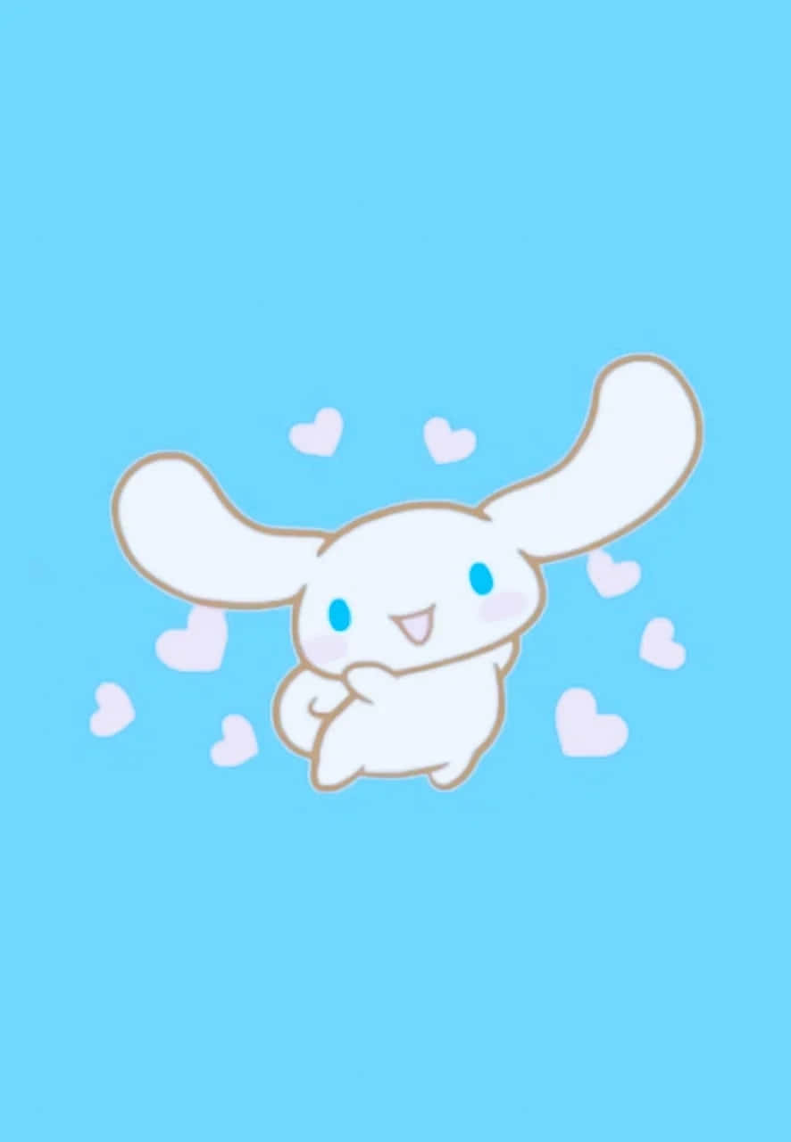 Cinnamoroll Blue Hearts Background Wallpaper