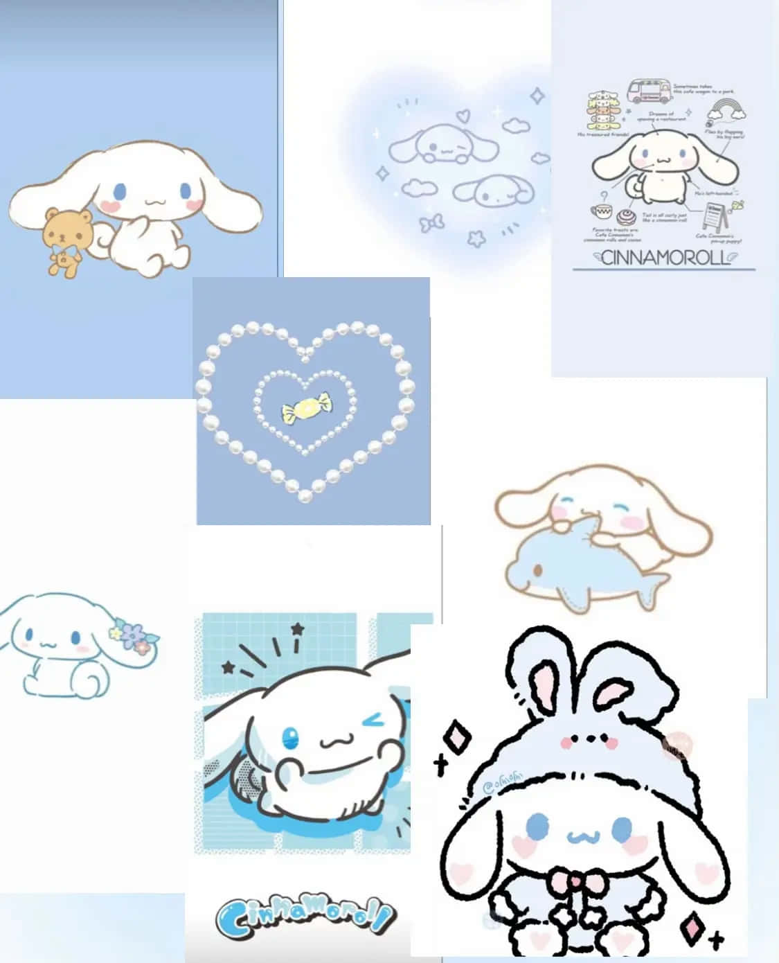 Cinnamoroll Collage Aesthetic Wallpaper