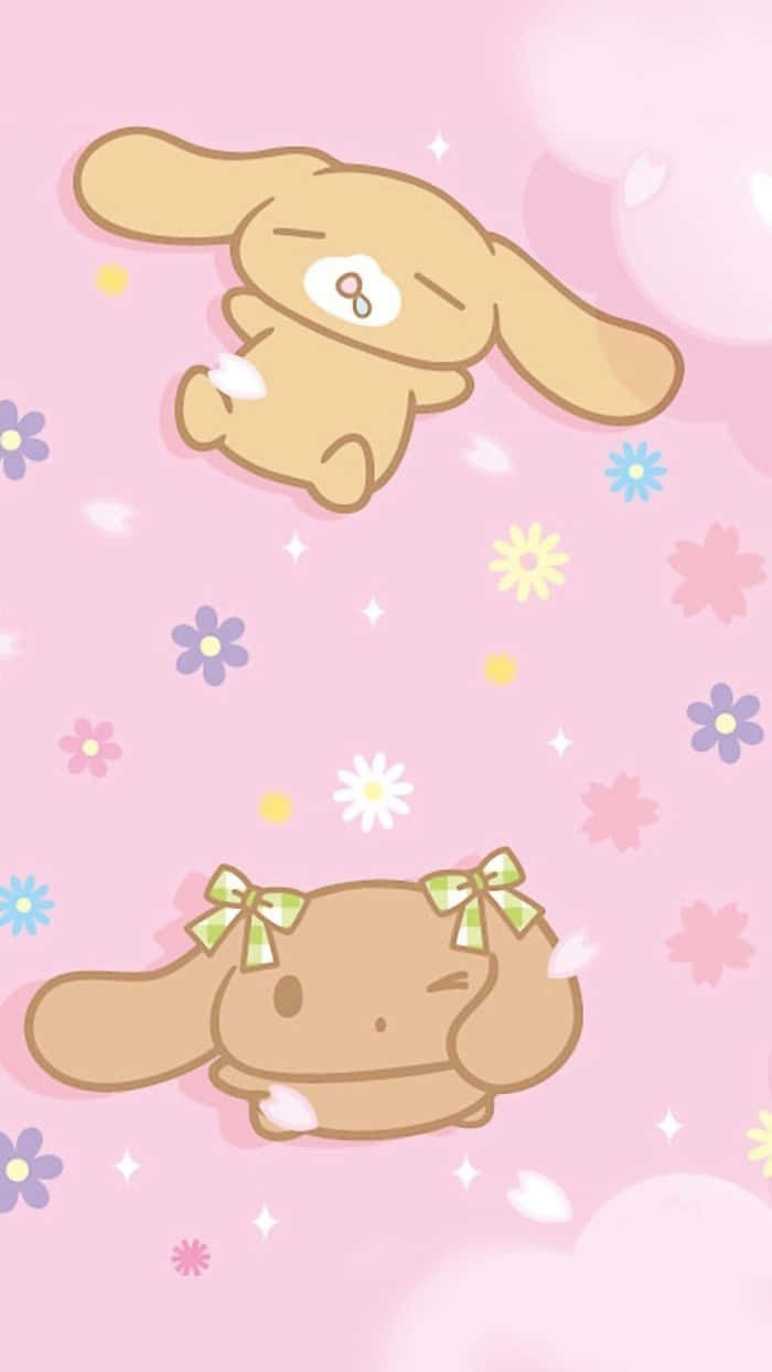 Cinnamoroll Mocha Pink Background Wallpaper