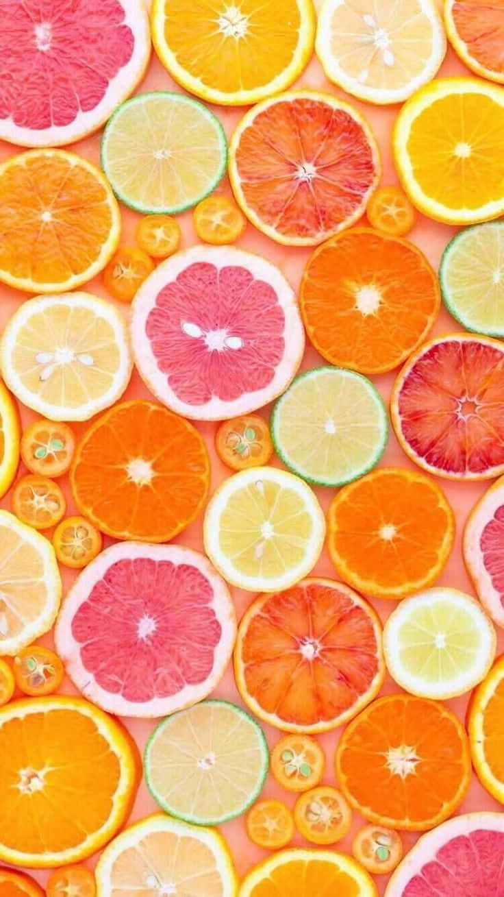 Citrus Fruit Slices Aesthetic Wallpaper