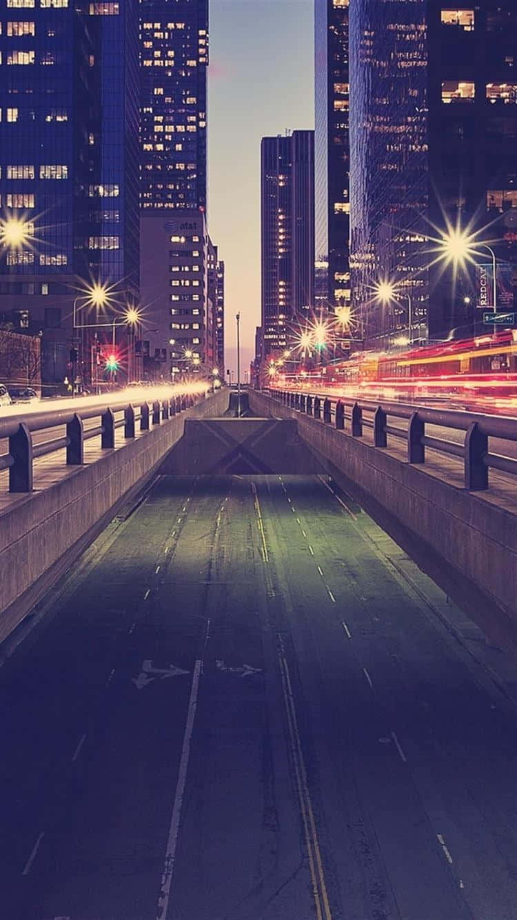 City Life Glows In The Night With Iphone Wallpaper