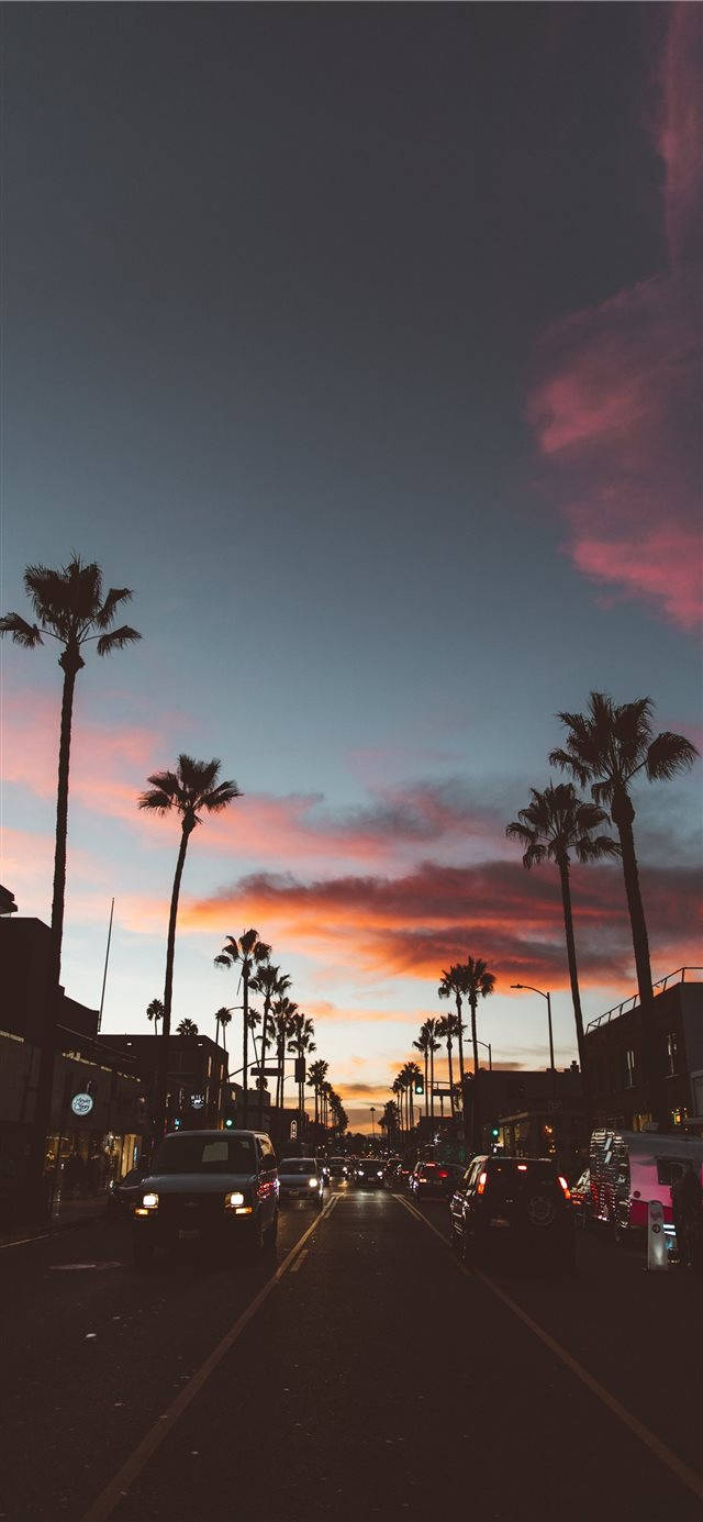 City Sunset Road Iphone Ios 10 Wallpaper