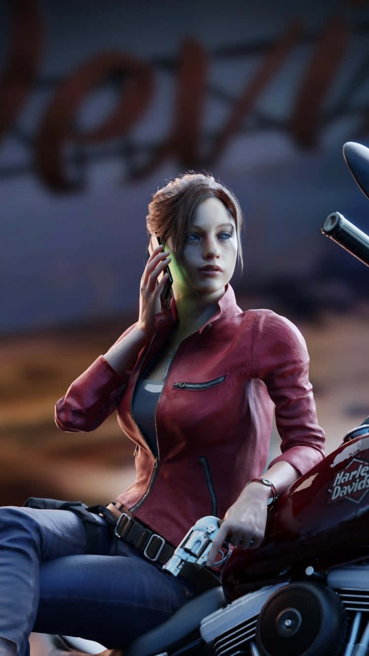 Claire Redfield Fights For Survival In Resident Evil 2 Wallpaper