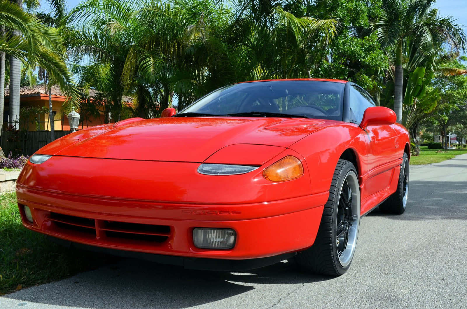 Classic 1991 Dodge Stealth In Vibrant Red Wallpaper