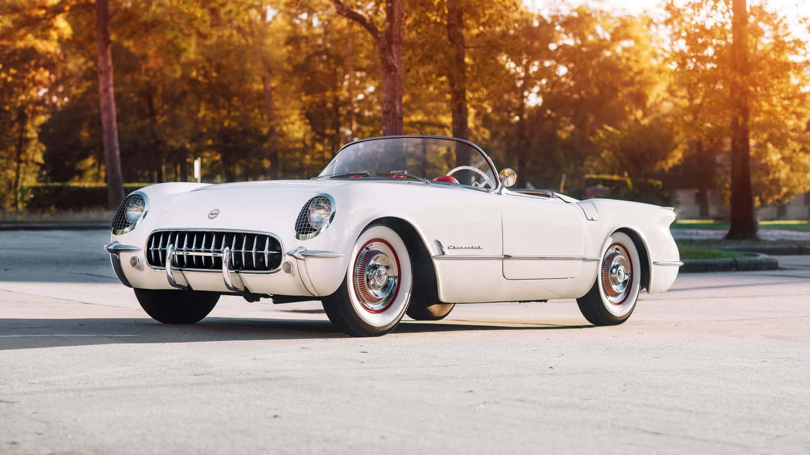 Classic And Iconic Chevrolet Corvette C1 In Full Splendor Wallpaper