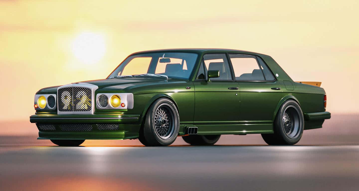 Classic Bentley Turbo R Cruising On The Road Wallpaper