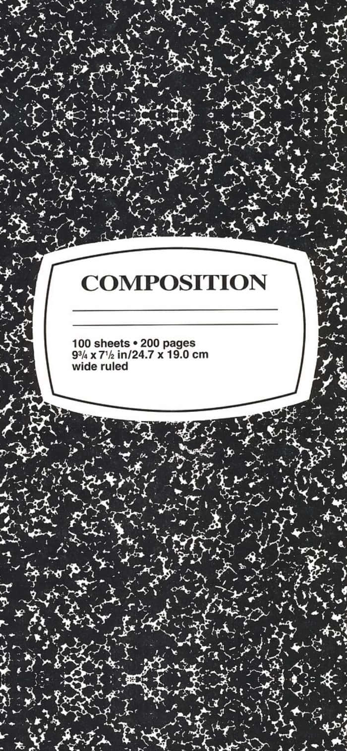 Classic Black White Composition Notebook Cover Wallpaper