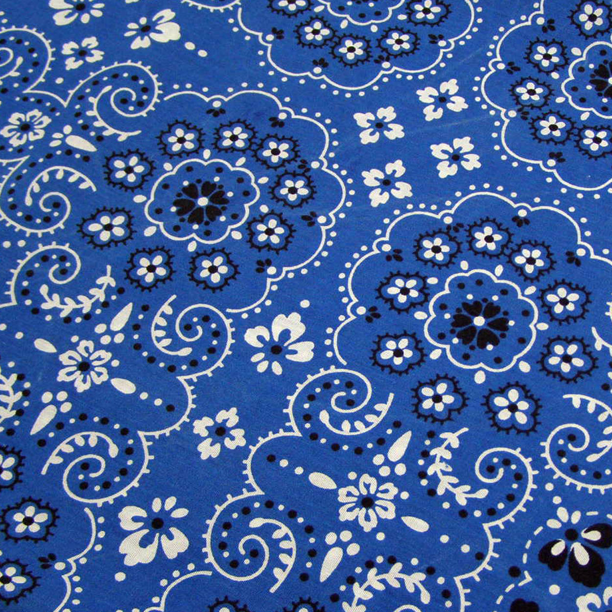 Classic Blue Bandana With Floral Pattern Wallpaper