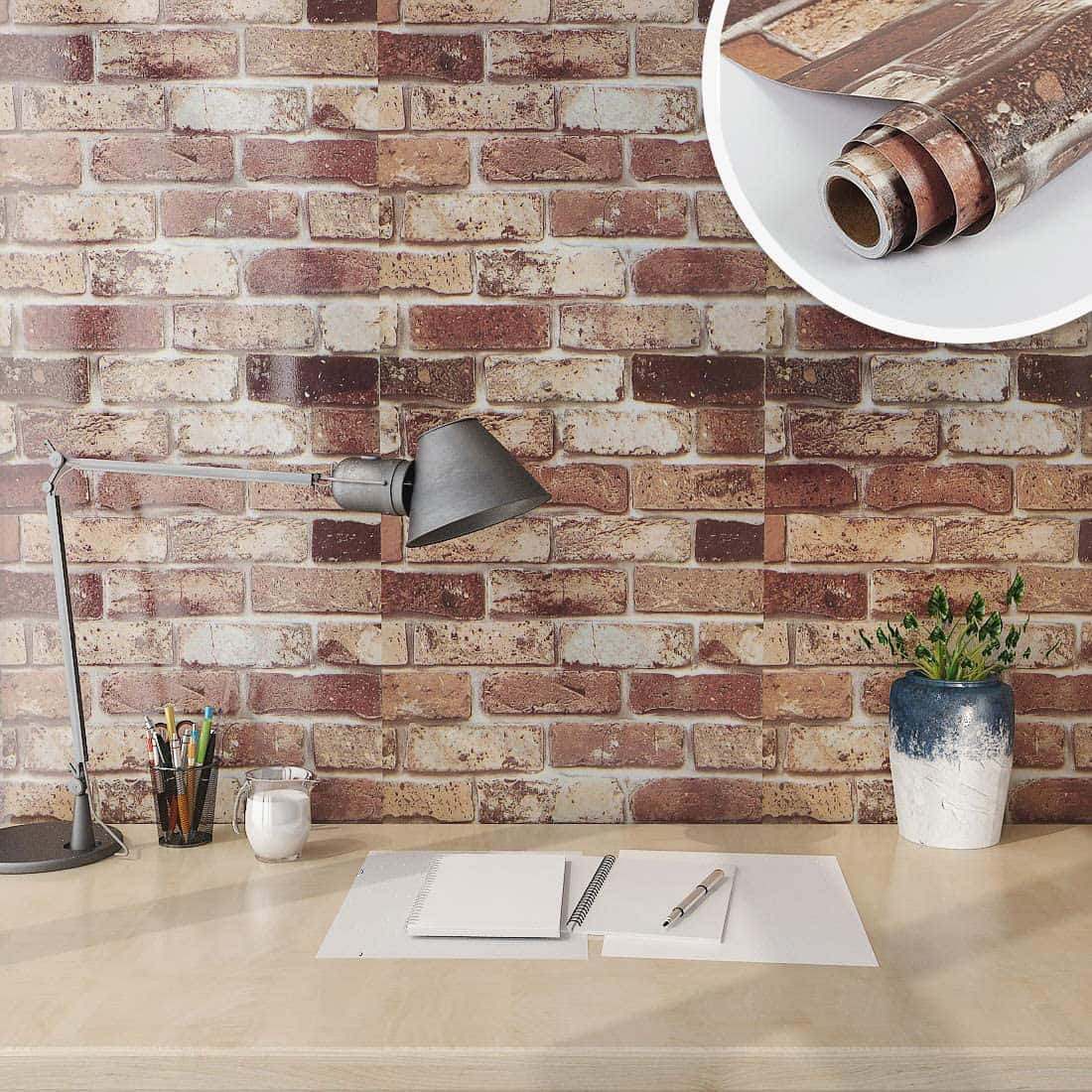 Classic Brown Brick Wall Wallpaper