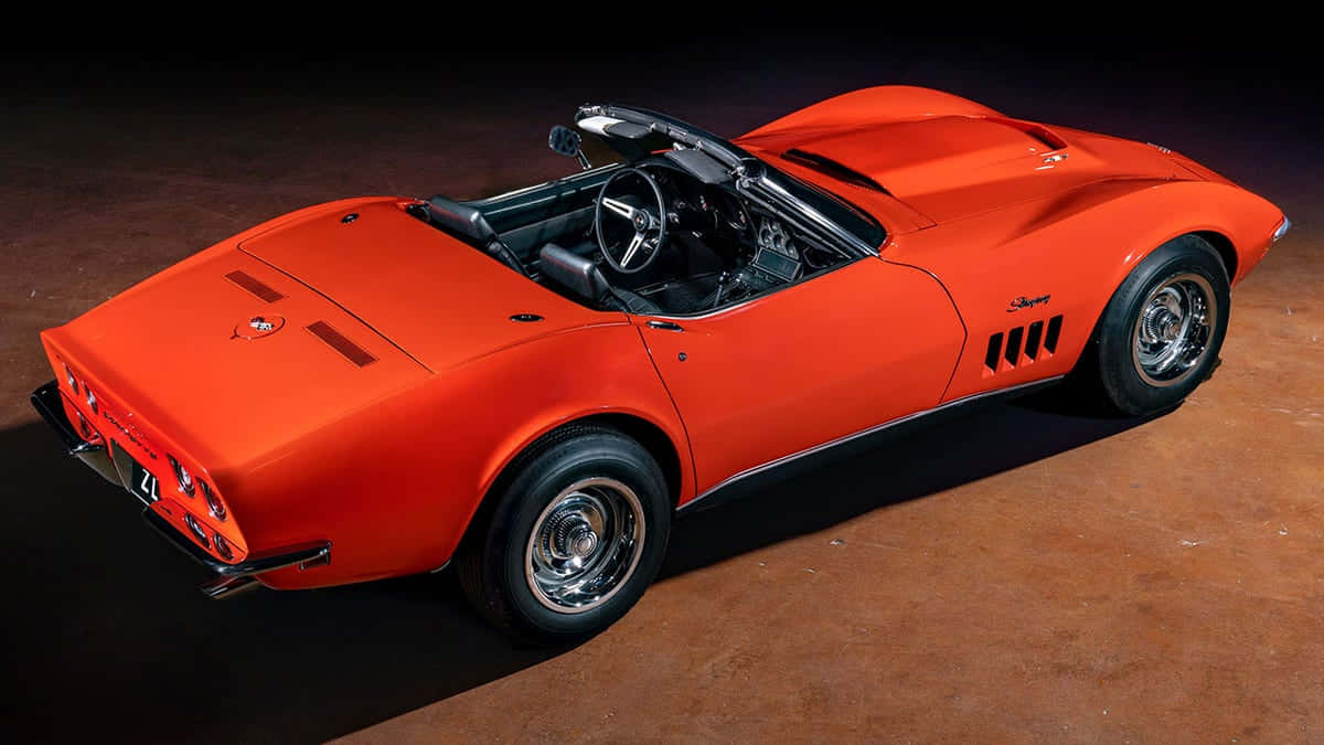 Classic Chevrolet Corvette Convertible Top View Wallpaper