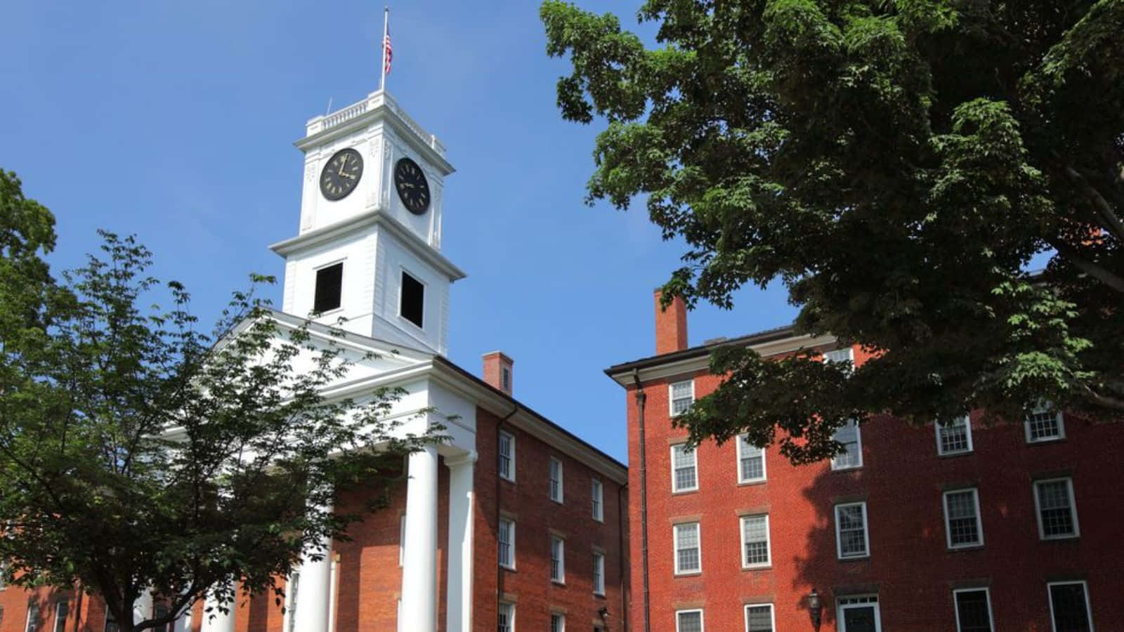 Classic College Clock Towerand Dorms Wallpaper