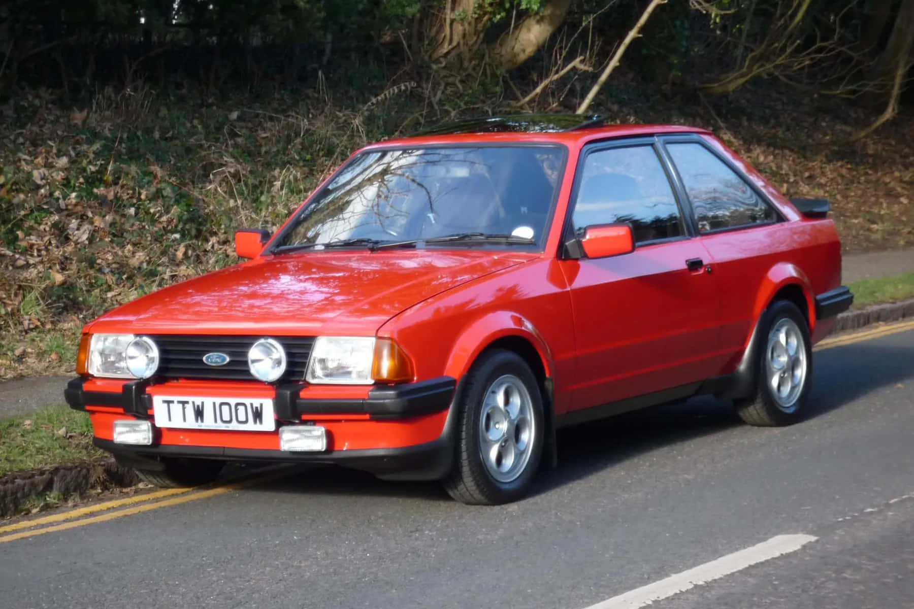 Classic Ford Escort In Stunning Scenic Backdrop Wallpaper