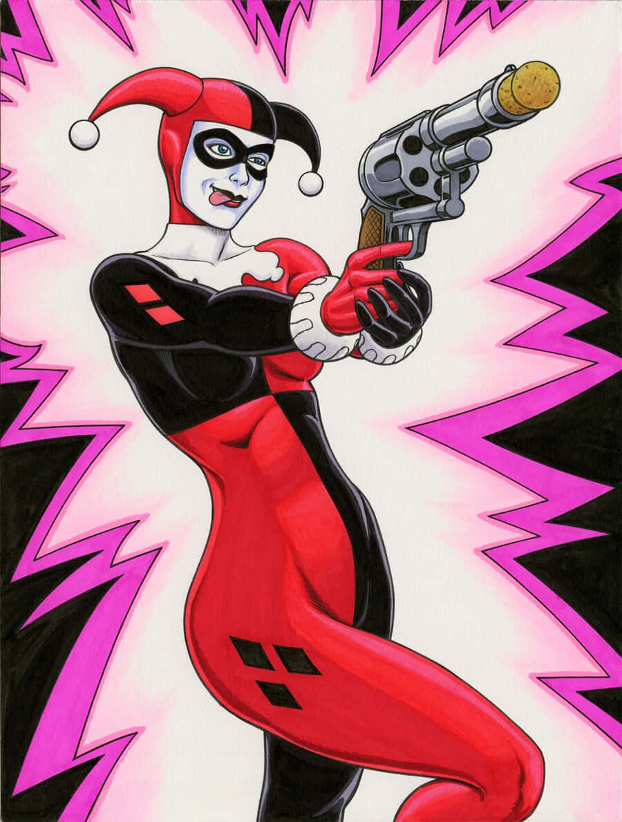 Classic Harley Quinn In All Her Glory Wallpaper