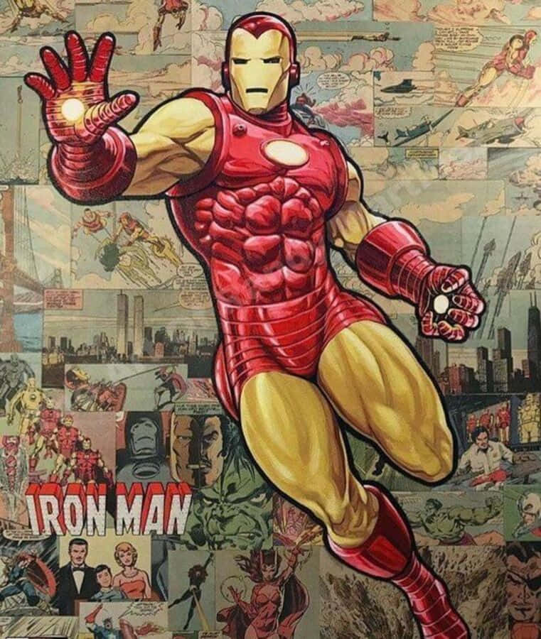 Classic Iron Man Suit Ready To Take On The Action. Wallpaper