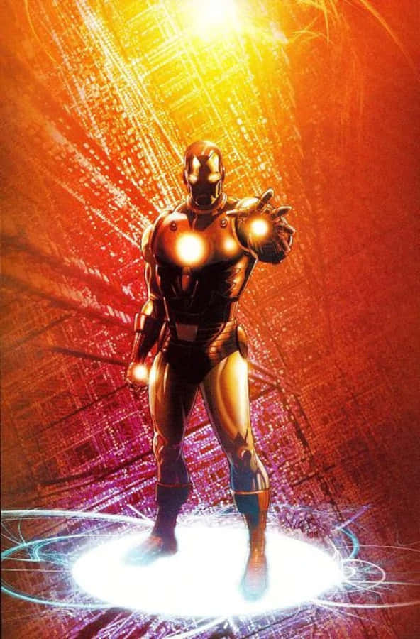 Classic Iron Man Suited Up And Ready For Battle Wallpaper