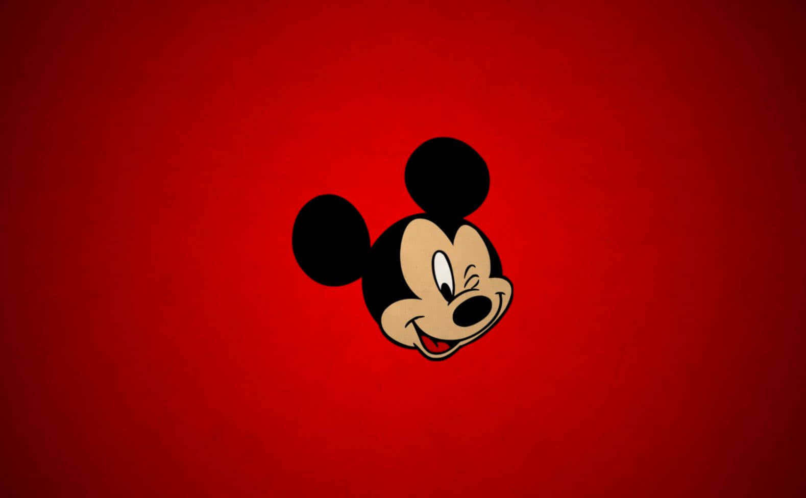 Classic Mickey Mouse Red Background Wallpaper