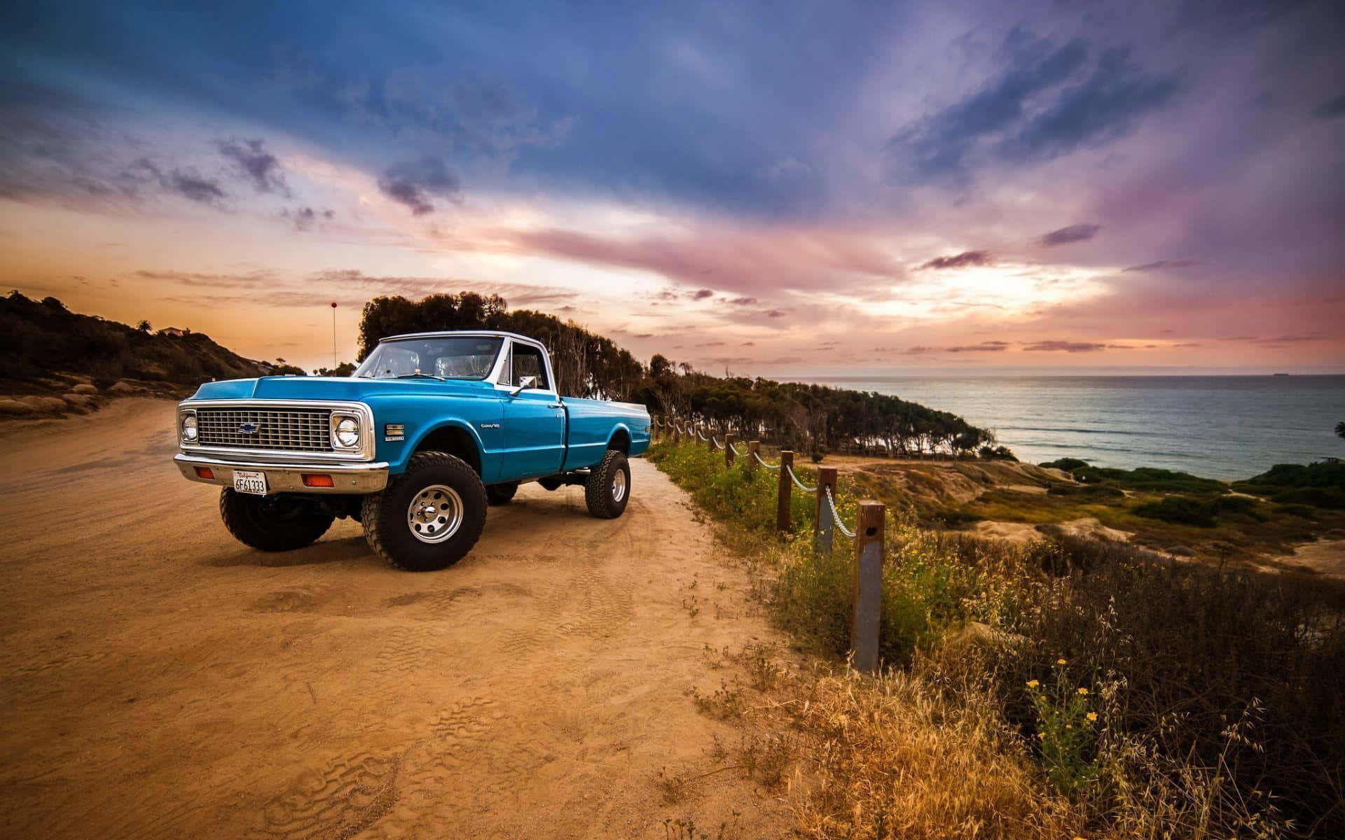 Classic Perfection: Vintage Square Body Truck Wallpaper