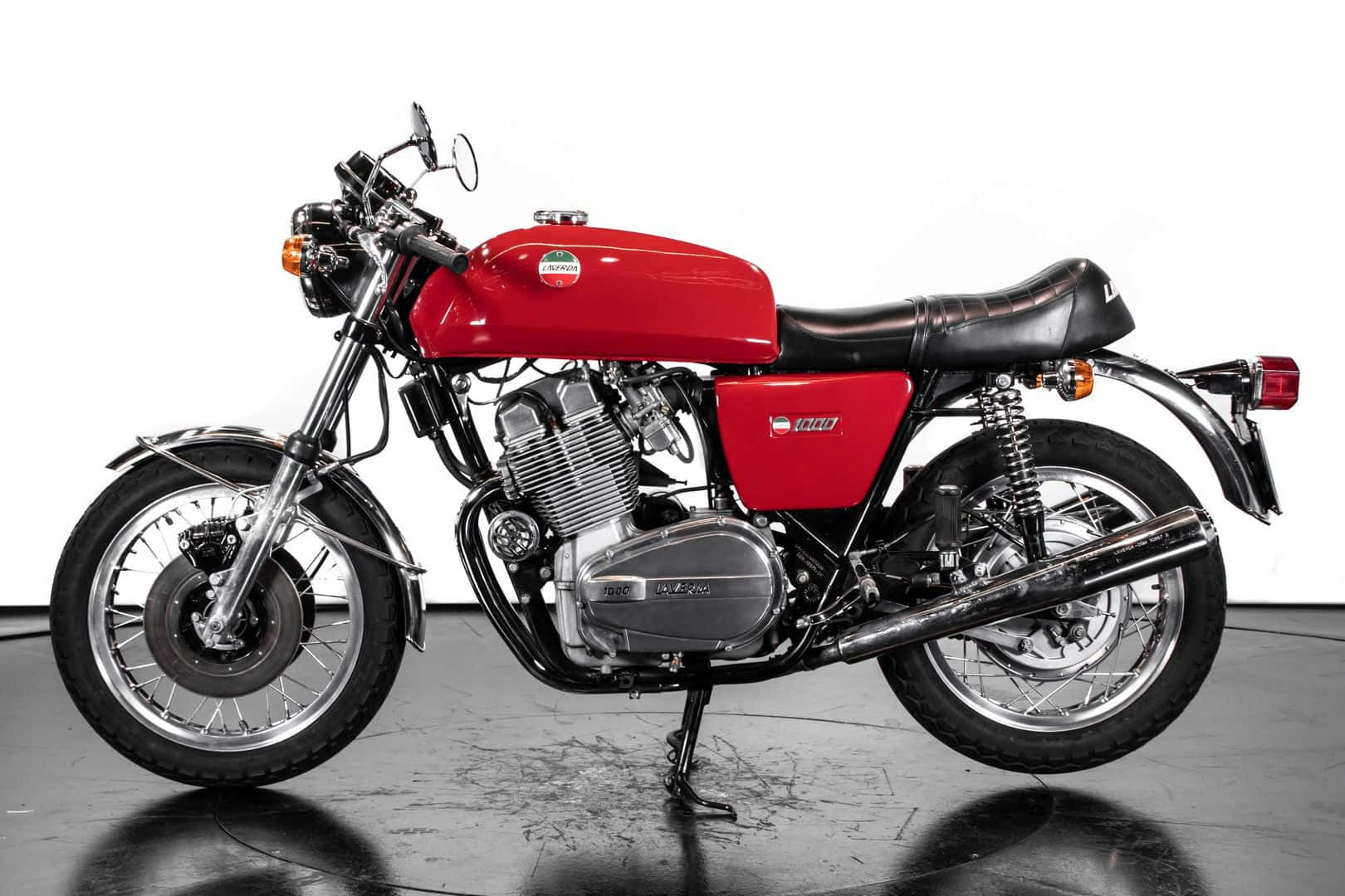 Classic Red Laverda Motorcycle Wallpaper