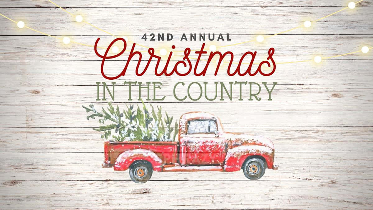 Classic Red Truck Is Ready To Celebrate Christmas Wallpaper