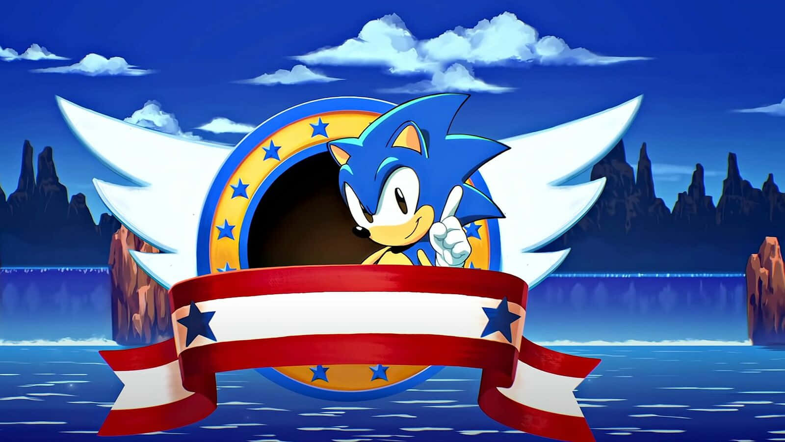 Classic Sonic In Action Wallpaper