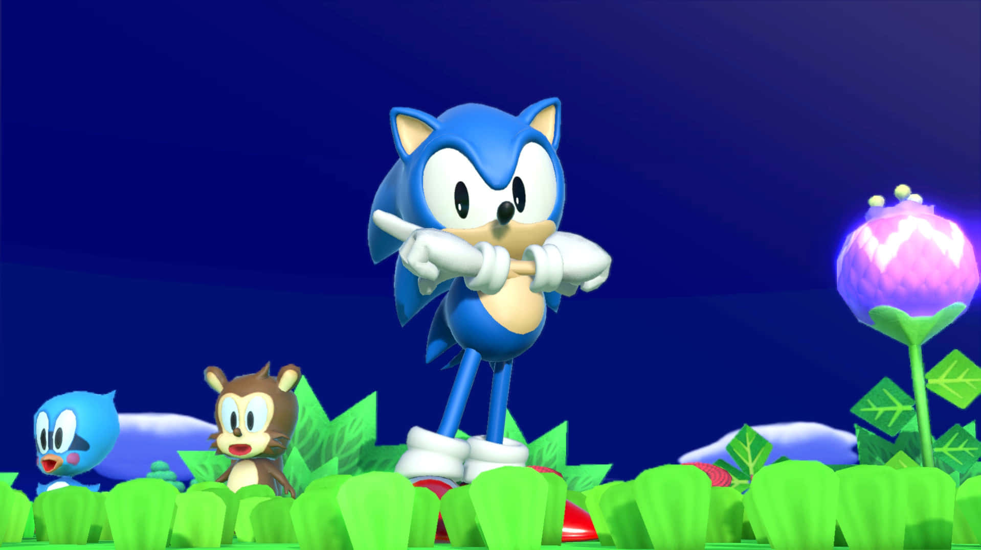 Classic Sonic Speeding Through A Retro Adventures Wallpaper