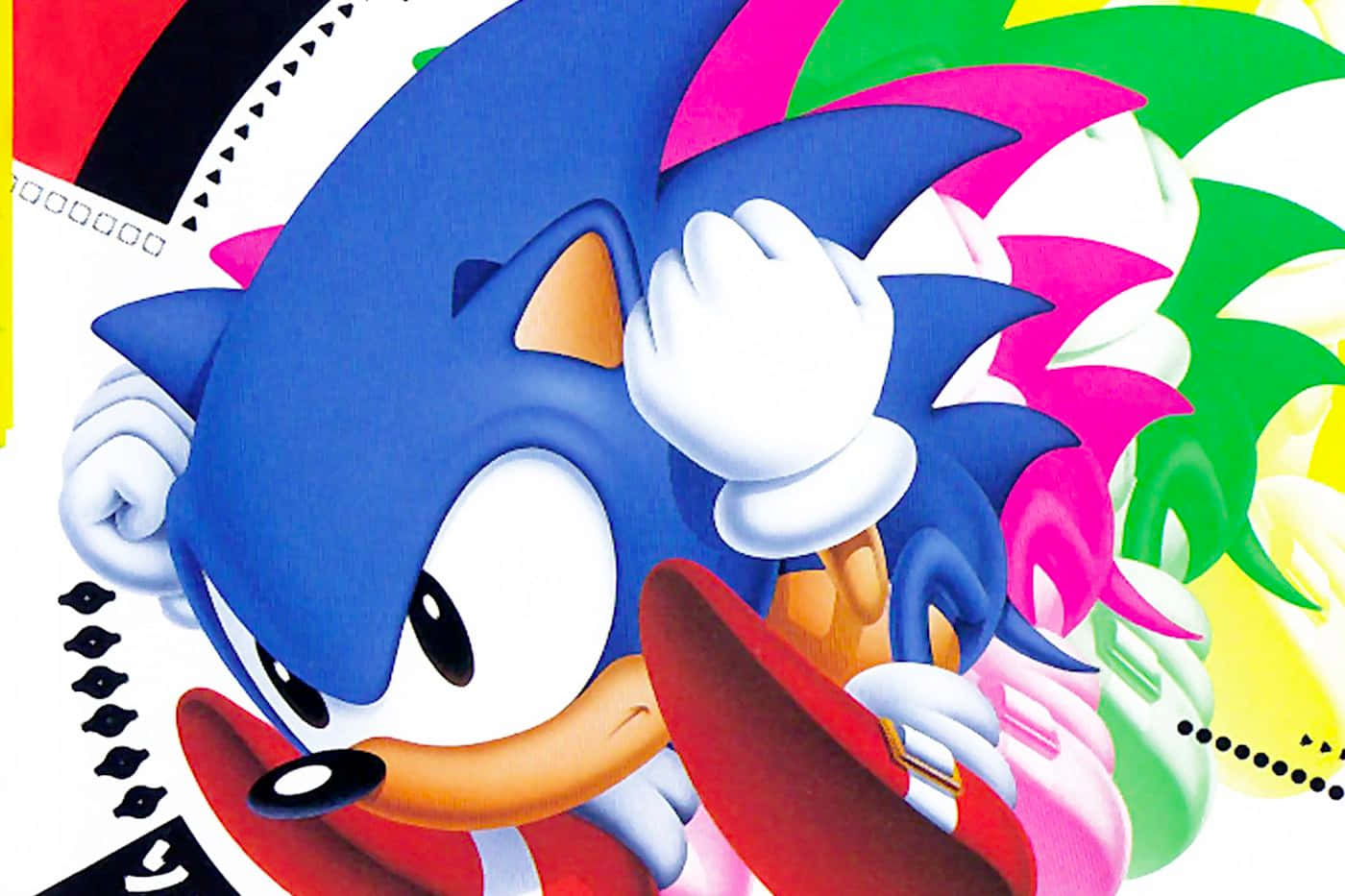 Classic Sonic The Hedgehog In Action Wallpaper